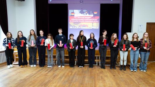 Apdovanoti Lietuvos mokinių vokiečių kalbos olimpiadoje ir konkurse dalyvavę mokiniai 